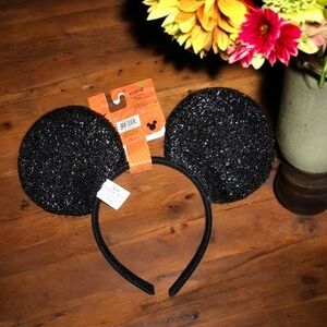 NWT Disneys Minnie Ears Halloween Headband with Bat Accents